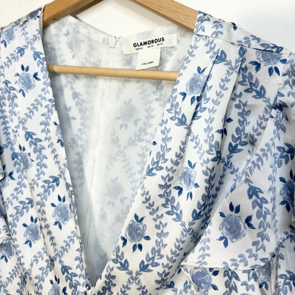 Glamorous Ruched  Ruffle Mini Dress - Picture 9 of 9